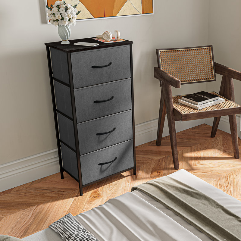 Mekenzy 4 Drawer Storage Drawer, Gray