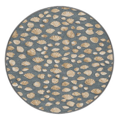 Washable Mini Shell Scatter Coastal Area Rug