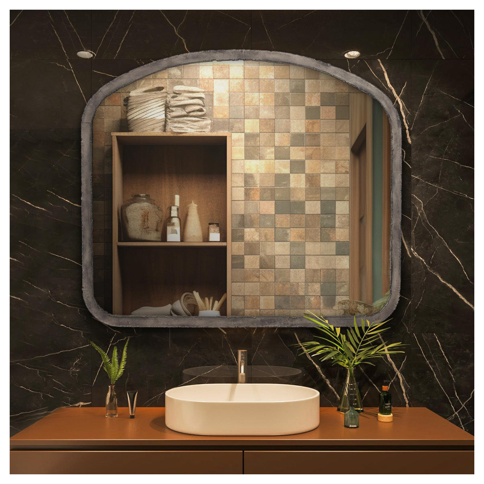 Marius Arched Mirror Gold, Silver