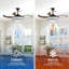 Ventilateur de plafond rétractable avec lumière, ventilateur de lustre à DEL moderne avec télécommande, pales réglables à 6 vitesses, moteur à courant continu silencieux, éclairage à intensité variable pour le salon, la chambre à coucher, la s