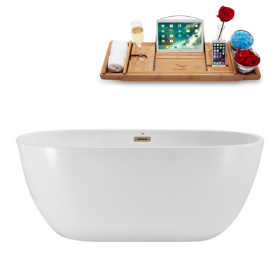 59.1'' x 28.3'' Soaking Acrylic Bathtub