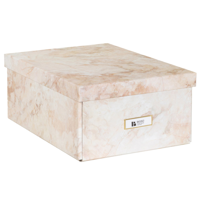Boîte de rangement Katrin, Beige marbré