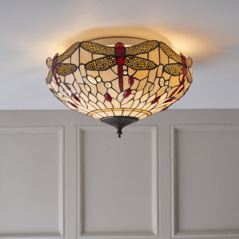 Paturi Glass Flush Mount, Beige