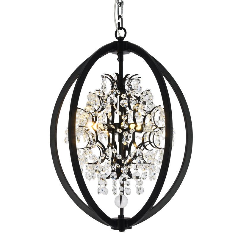 Lustre cage 4 lumières Raymonde, Noir, noir, noir, noir
