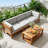Solid Wood Patio Conversation Modular Sofa Set