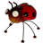 Metal Ladybug Garden Solar LED Garden Statue 10.5"L