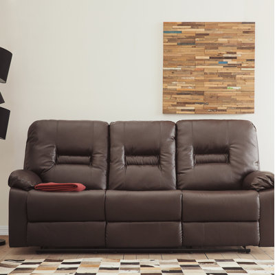 Faux Leather Reclining Sofa