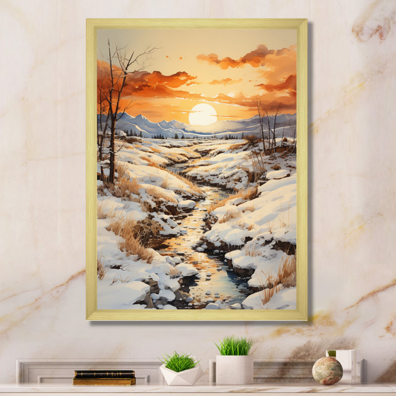«Lashaunti Alaska Arctic Sunset II», reproduction d'art sur toile, H 32 po x l 24 po x P 1 po, Or