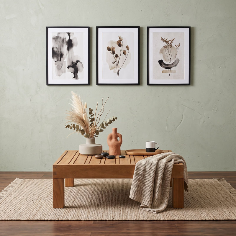 Table basse extérieure avec dessus en bois, Teck