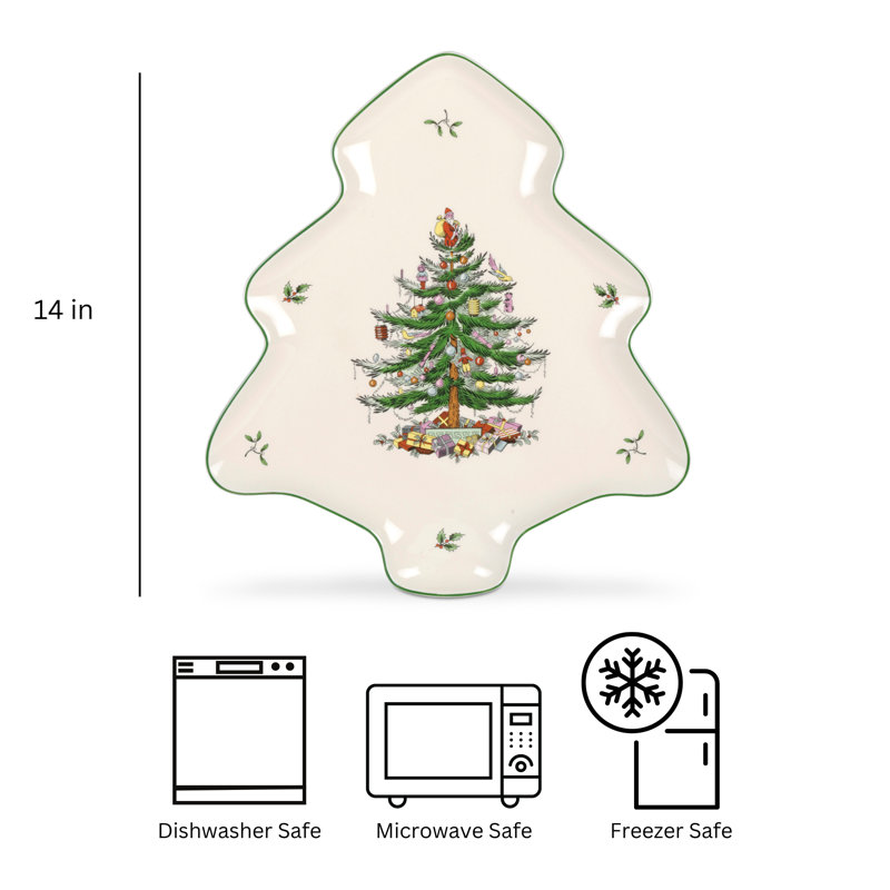 Spode Christmas Tree Tree-Shaped Dish 14"