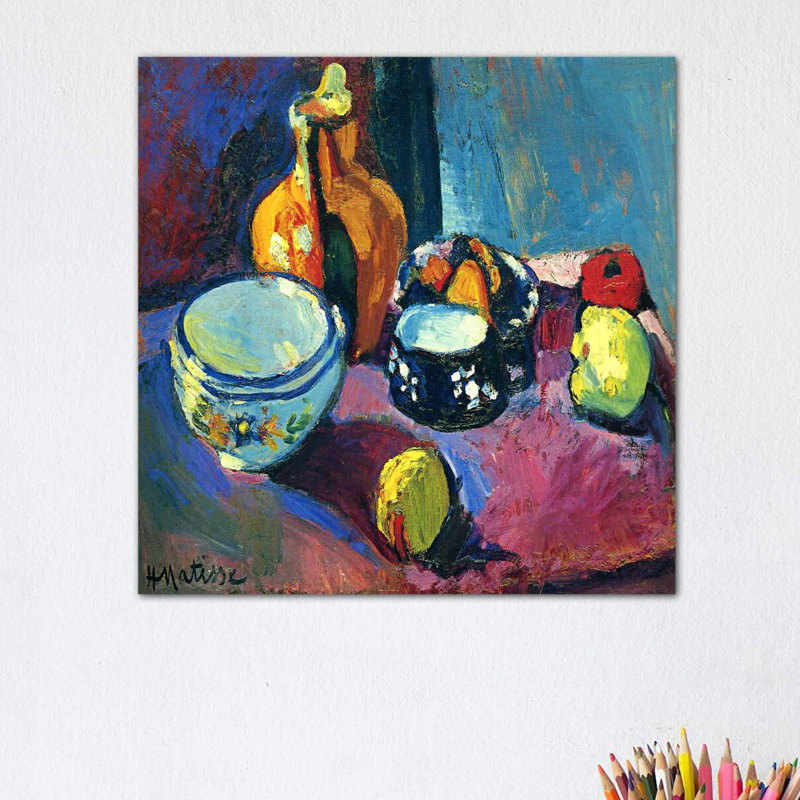 Dishes & Fruit by Henri Matisse - Wrapped Canvas Painting, 30.48 cm H x 30.48 cm W
