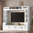 Wall Unit Entertainment Center Tv Stand With Cabinets, Tempered Glass Doors And Adjustable Shelves-1857451787