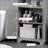 Cabinets, Tall Narrow Bathroom Storage (23.5”W x 11.75”D x 71.75”H) with 2 Cabinets, Adjustable Shelves &amp; Countertop, Slate Gray | MDF | Contemporary-1776852038