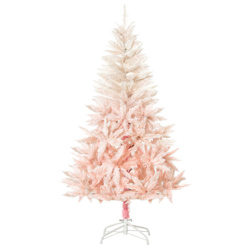 7Ft Unlit Spruce Artificial Christmas Tree With Realistic Branches And 1000 Tips, Pink