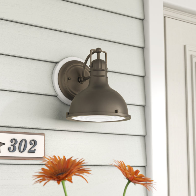Luminaire de grange d'extérieur à 1 ampoule Zehr H 9,5 po Zehr, Bronze vieilli