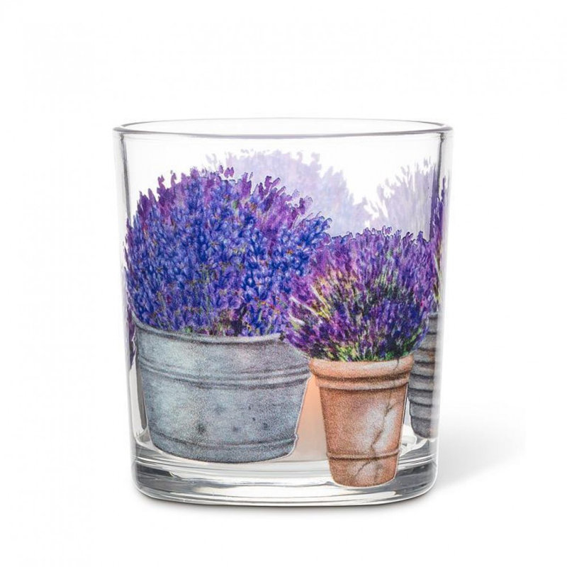 Baskets Of Lavender Votive Candle Holder