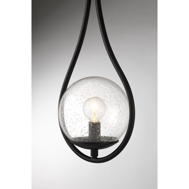Desloge Metal Armed Sconce in Black, Black