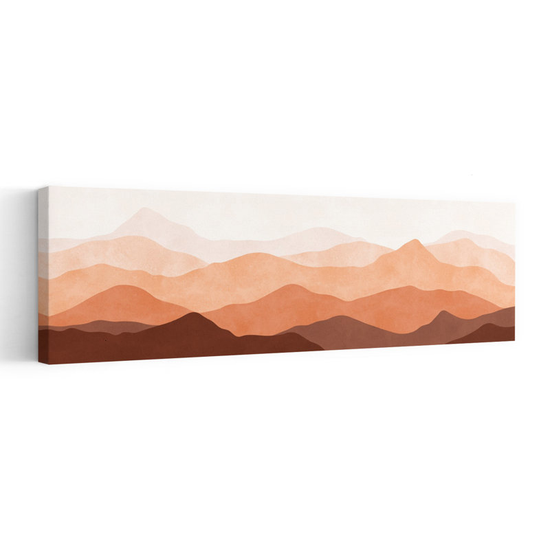 Earthy Mountain Layers by Vitor Costa - Wrapped Canvas Panoramic Print, 40.64 cm H x 121.92 cm W