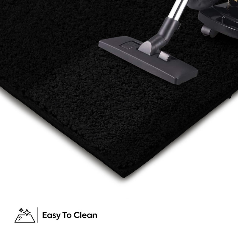 Modern Plush Pet and Kids Friendly Solid Color Area Rugs, Stain & Fade Resistance, Bedroom, Playroom and Kidsroom, Event, Wedding, Perfect for Living Room, Dining Room, Black Rug