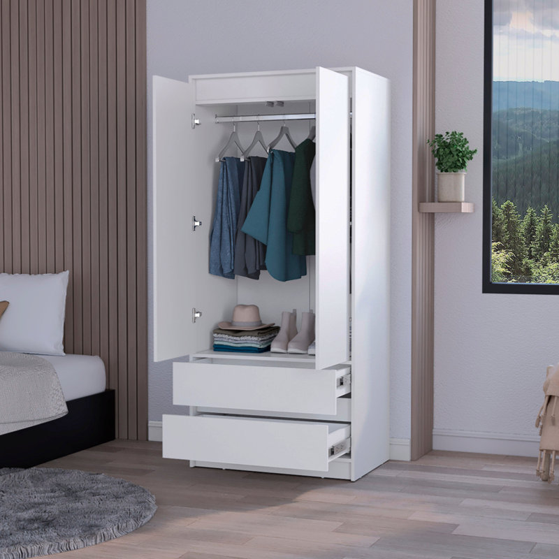 Armoire 2 tiroirs, Blanc
