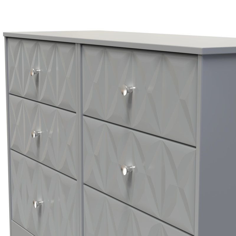 115 cm W Chest of 6 Drawers, Grey