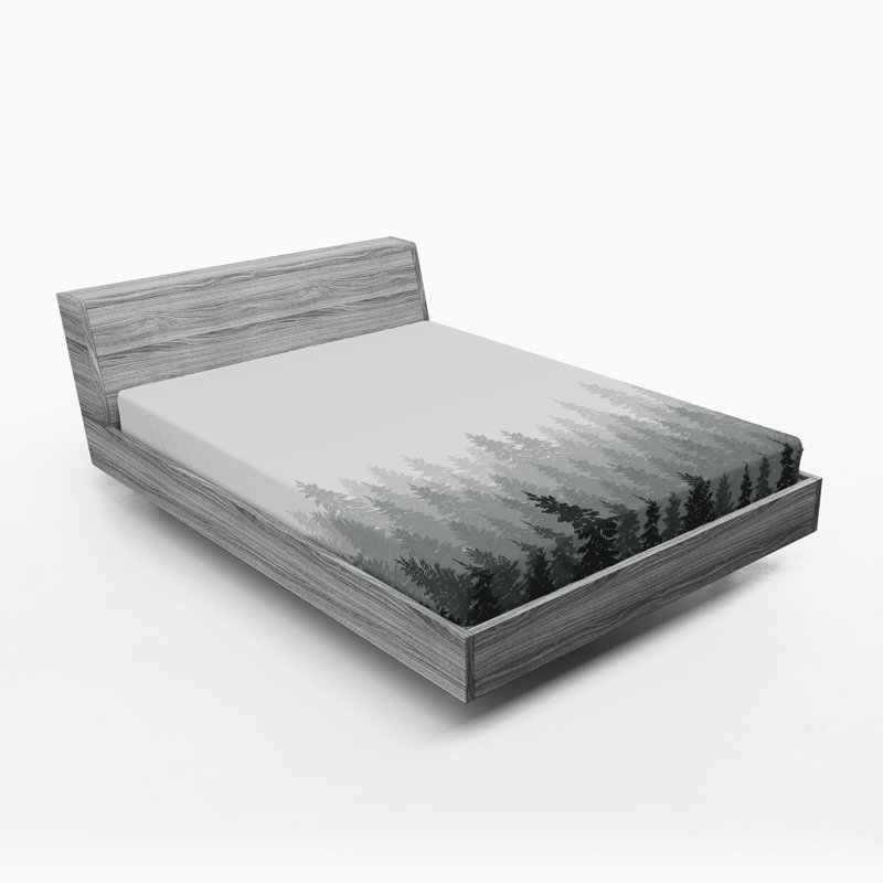 Ensemble de 2 draps-housse Ambesonne Forest Wilderness, Drap-housse très grand californien