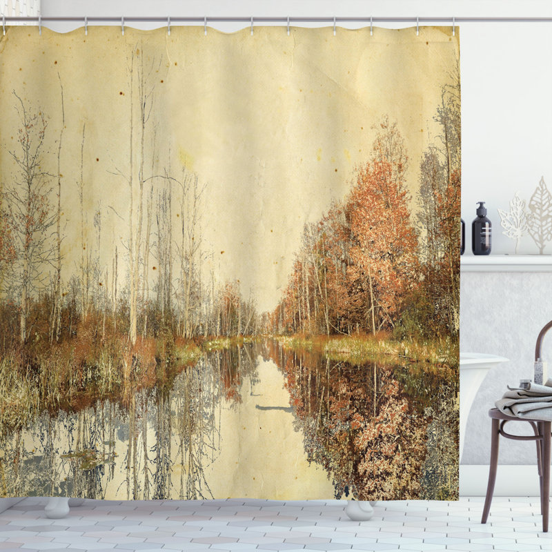 Shower Curtain with Hooks Included, 75" H x 69" W