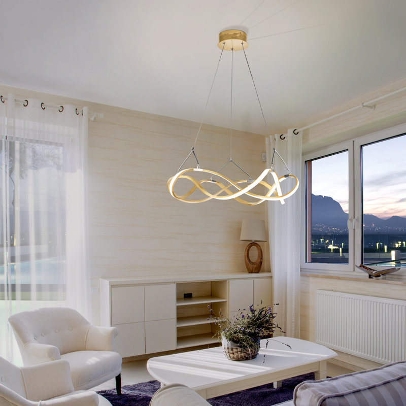 Ameer 1 - Light LED Unique/Statement Pendant, Gold