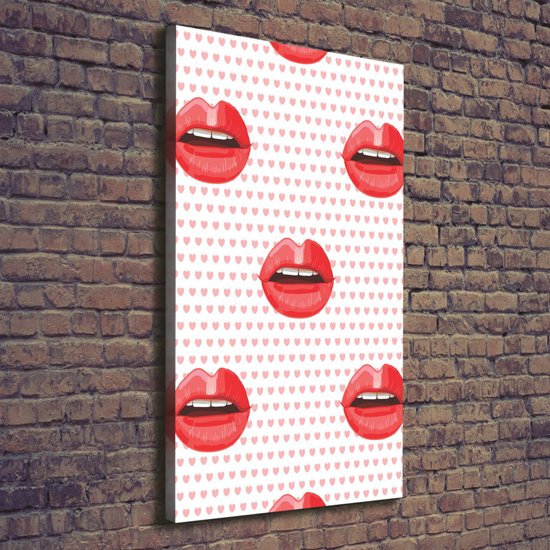 Red Lips - Wrapped Canvas Print