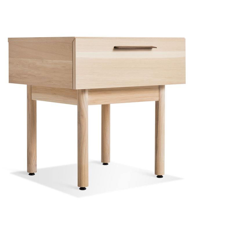 Shale 1 - Drawer Solid Wood Nightstand, Hickory