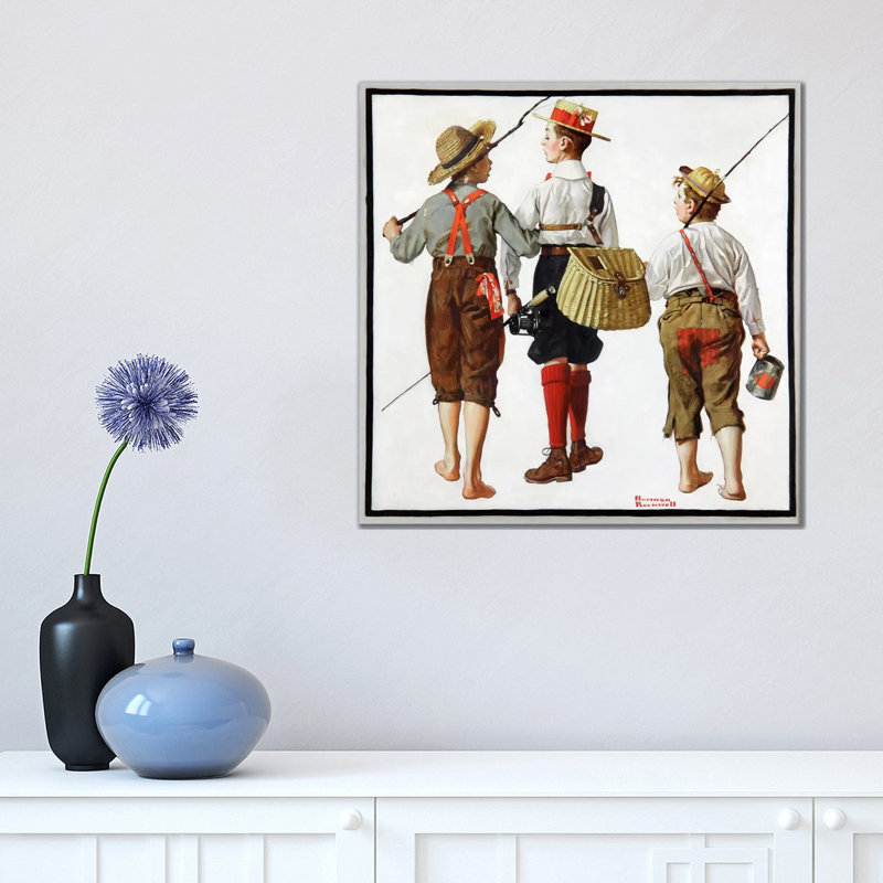 The Fishing Trip by Norman Rockwell - Wrapped Canvas Print, 45.72 cm H x 45.72 cm W x 1.91 cm D