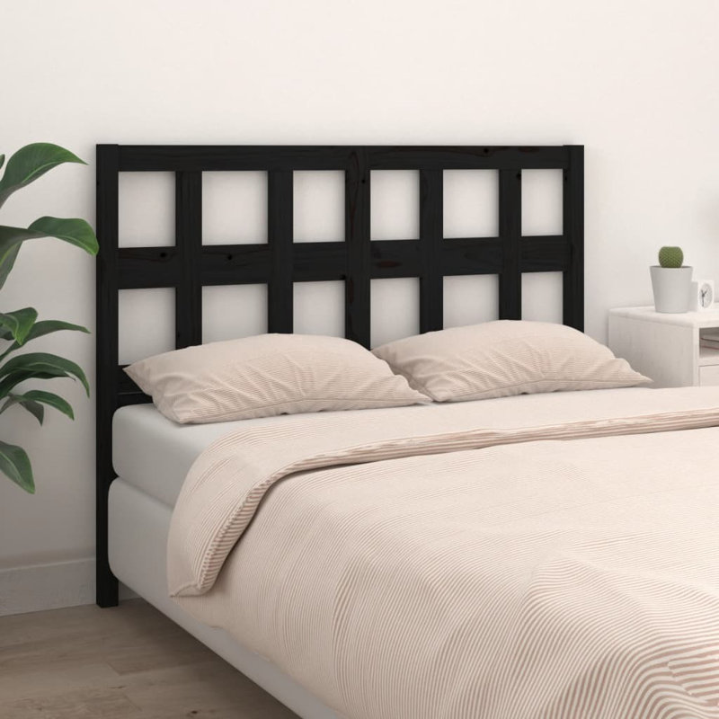 Solid Wood Headboard, 100cm H x 185.5cm W, Black