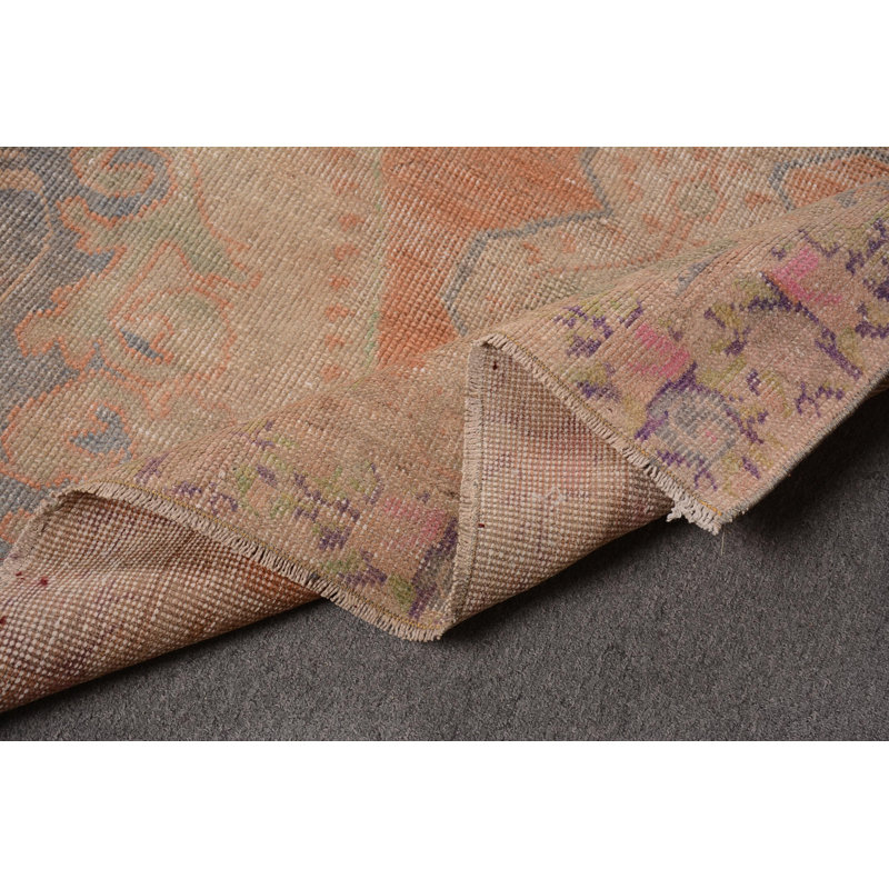 Tapis rétro, tapis de chambre à coucher, tapis orange 4,5 x 7,5 pieds, tapis turcs, tapis modernes