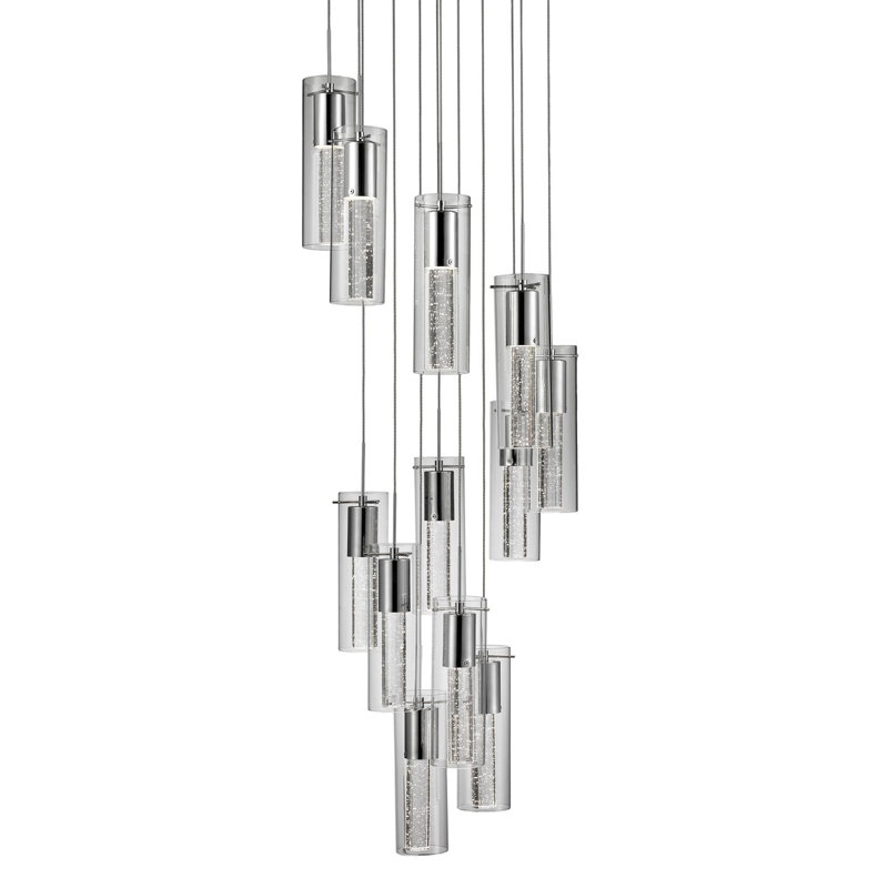 12 - Light LED Pendant, 181.25" H x 19.63" W x 19.63" D