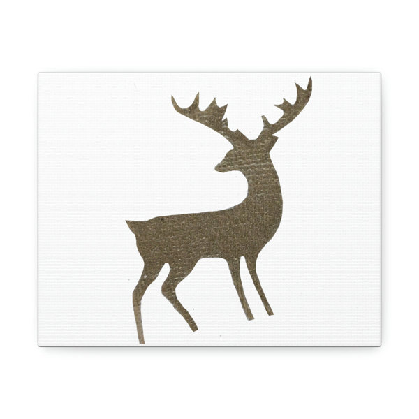 Millwood Pines Deer Stretched - Unframed Illustration on Canvas | Wayfair