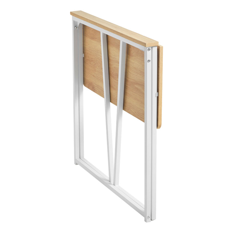 Bureau pliable, table pliable de 31,5 po pour petits espaces avec crochets de rangement, table d'ordinateur peu encombrante, poste d'écriture pour bureau à domicile, assemblage facile