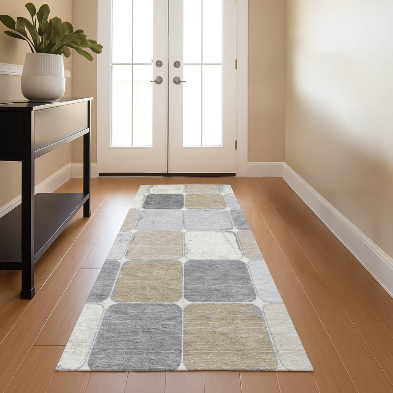 Premium Machine Washable Tiana Geometric Rug, Runner 2'3" x 7'6"