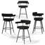 Ensemble de 4 tabourets de bar pivotants en molleton 26 po H-1025691883