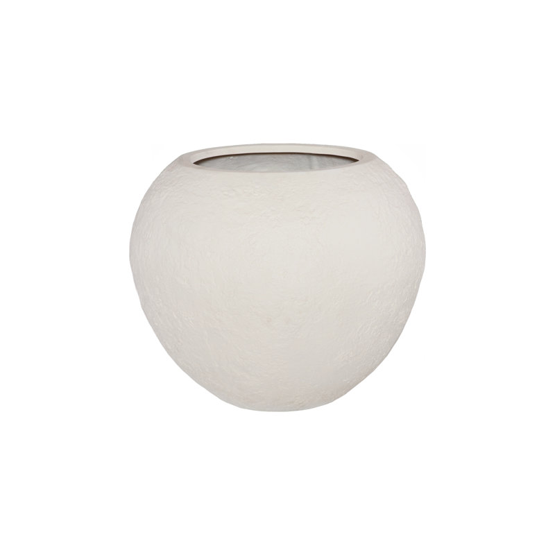 Pot à fleurs Aera, large, blanc cassé, grand