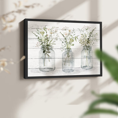Bottled Greenery -Framed Print - Restickable