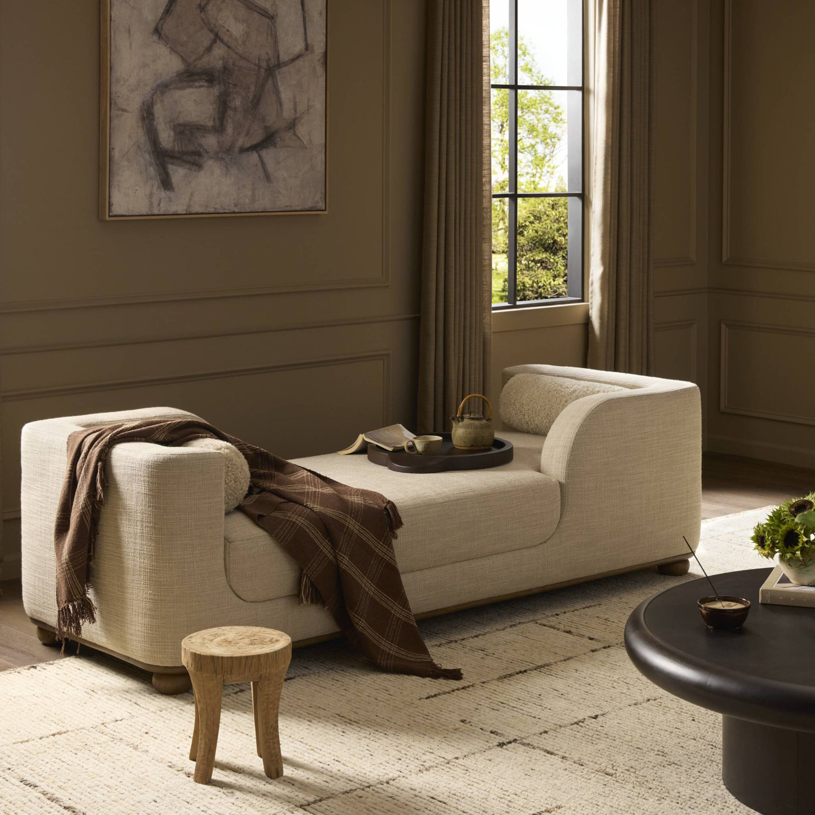 Maria Oak Chaise Lounge