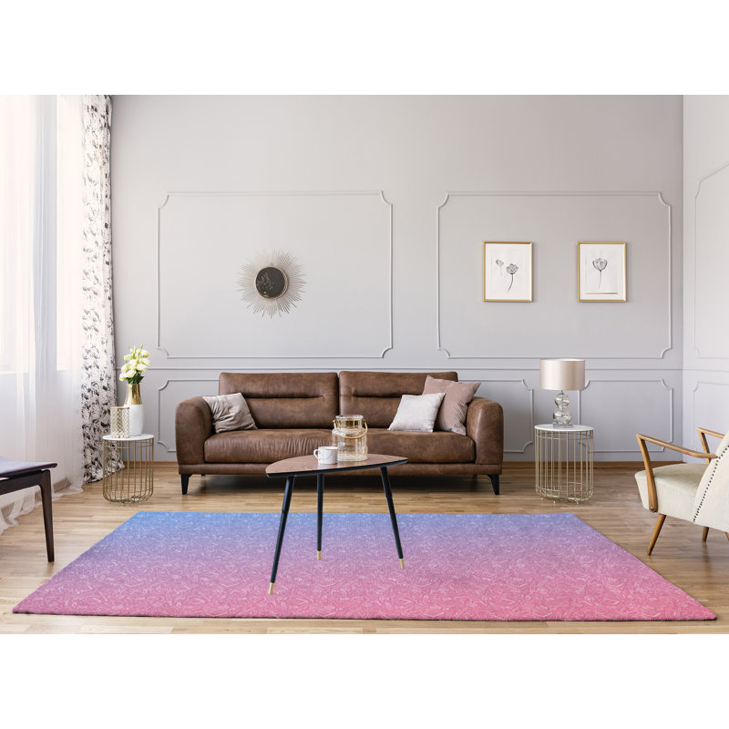 Tapis bleu ardoise moyen/dégradé moyen orchidée, Rectangle 8 pi x 10 pi