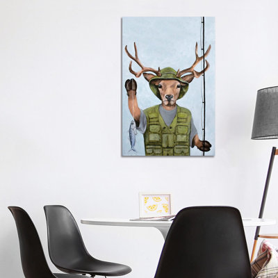 Fisherman Deer by Coco De Paris - Wrapped Canvas Painting