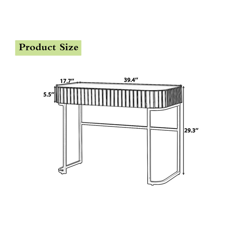 Table de coiffeuse avec miroir, Gris