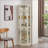Lighted Glass Display Cabinet Corner Curio Cabinet With Adjustable Shelves Carved Decoration Wine Cabinet Perfect For Home Or Office Use-1952372790