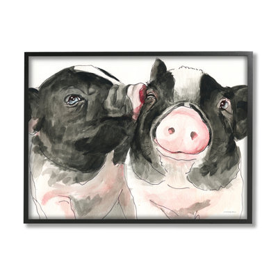 Deux cochons, museau rose, adorables animaux de la ferme, estampe numérique par Kamdon Kreations