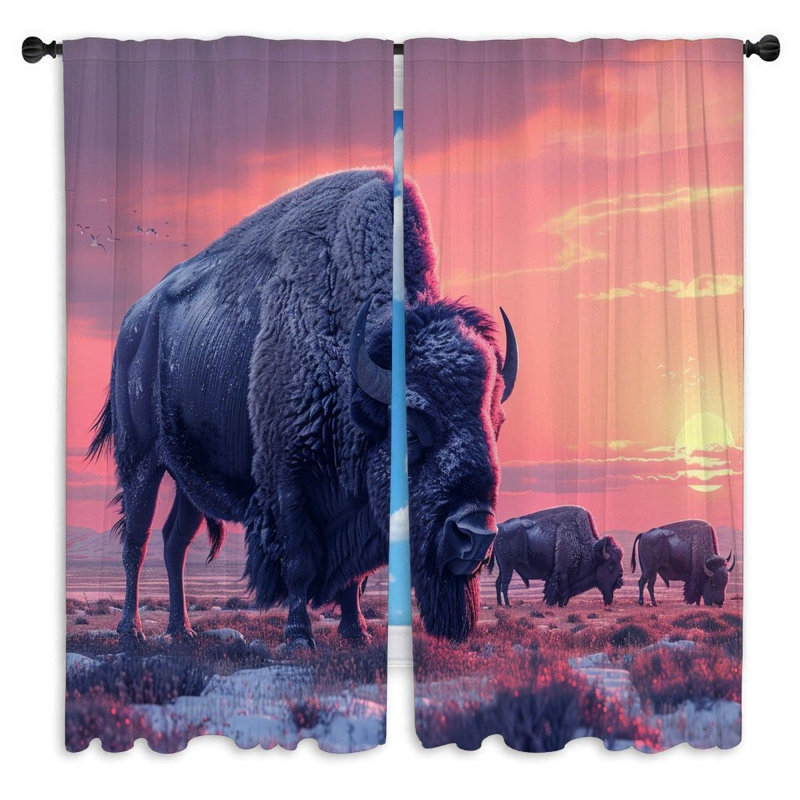 Rideaux de fenêtre Wildlife, L 20 po x L 61 po