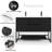 Azai 48" Double Sink Bathroom Vanity with Resin Top, Faucet, Open Shelf, Metal Frame-494215402