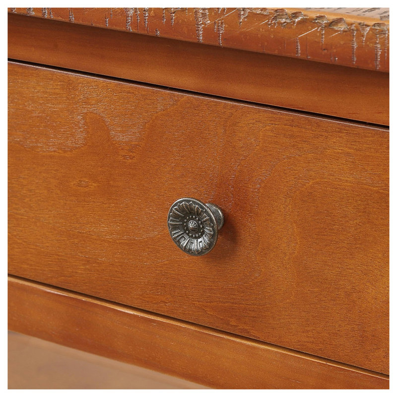 Console en bois massif 48,82 po Donik, H 30 po x l 48,82 po x P 15,75 po, Brun, Brun