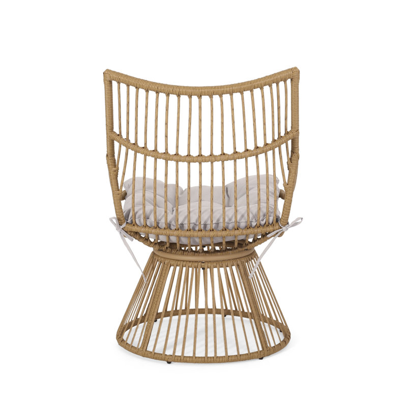 Chaises de patio avec coussins Fiona, Beige, Marron clair